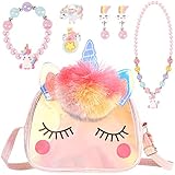 OSDUE Einhorn Handtaschen, Schmuckset für Mädchen, Unicorn Kette...
