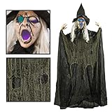 Gruselig aussehende 1,8 Meter große Hexe Halloween Spuk Dekorationen...