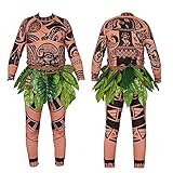 WeQiu Maui-Kostüme für Erwachsene, Moana Maui, T-Shirt/Hose,...