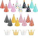 Shinelee 22 Stück Partyhüte Kindergeburtstag Papier Kegel Hüte mit...