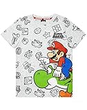 Nintendo Super Mario und Yoshi Boy's Kinder Grau Charakter T-Shirt Top...