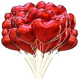 JARTTY 20Stück Herzluftballons Rot, Folienballon Herz, Helium Ballons...