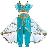 Atorcher Jasmin Prinzessin Kostüm für Mädchen Pailletten Prinzessin...