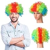 Chunyin Regenbogen Clown Perücke Halloween Kostüm Zubehör Afro...