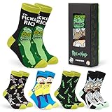 Rick and Morty Lustige Socken Herren, 5er Pack Bunte Socken Herren Set...