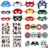 Xingsky Superhelden Masken, 12 Stücke Marvel Filz Masken, 4Pcs Sheets...