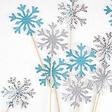 HOWAF 30pcs Schneeflocken Frozen Tortendeko Cupcake Topper Weihnachten...