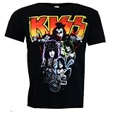 Kiss Neon Band Schwarz T-shirt Offiziell Zugelassen Musik
