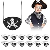 AOMIG Piraten Augenklappe für Erwachsene Kinder, 12 Stück...