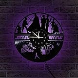 inthetime Vinyl-Wanduhr Star Wars, 30,5 cm, LED-Wanduhr, 7...