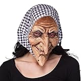 Boland 97508 - Latex Gesichtsmaske Hexe mit Kapuze, für Erwachsene,...