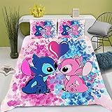Bfrdollf Lilo & Stitch Bettwäsche-Set, Anime Stitch...