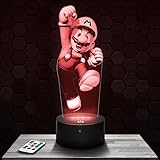 Nachttischlampe, Touch-Nachtlicht Mario - Super Mario 3D-LED-Lampe...