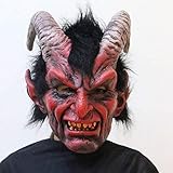 masks Halloween Latex, Horror Red Horned Devil Karneval Party Cosplay...