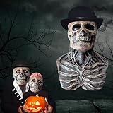 HIQE-FL Halloween Maske Totenkopf,Hut,Halloween Maske Totenkopf...