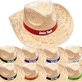 Nashville print factory Strohhut mit Wunschtext Bedruckt auf farbigem...