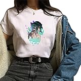 Spiel Genshin Impact Venti Bedrucktes T-Shirt Anime Spiel Mona Cosplay...