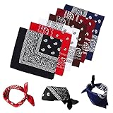 Bandana Kopftuch Baumwolle,6 Farben 100% Baumwolle Bandana Neckerchief...