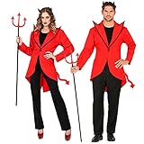 Widmann - Kostüm Teufel, Frack, Rot-Schwarz, Unisex, Halloween,...