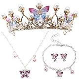 Zliger Diademe für Mädchen Schmetterling Tiara,Schmetterling Tiara...
