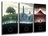 Wandbild - Der Herr der Ringe, 97 x 62 cm, Holzdruck - XXL Format -...