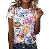 T-Shirt Damen Kurzarm - Sommer Oberteile Damen Süßes T Shirt mit...