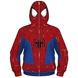Berrysun Jungen Spiderman Hoodie Cosplay Reißverschluss Kapuzenmantel...