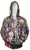 Morty Jacke Mantel Rick Sanchez Cosplay Sweatshirts Zip-Up Hoodie für...