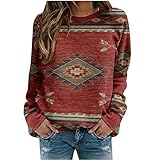 TRIGLICOLEUM Sweatshirt Damen Vintage Pullover im Ethno Stil Bluse...