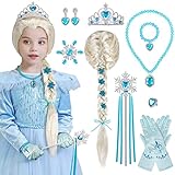 Hifot Prinzessin Kostüm Zubehör Mädchen Elsa Perücke Zopf...