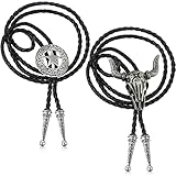 2 Stück Bolo Leder Halloween Krawatte Krawatte Cowboy Silber Kuh...