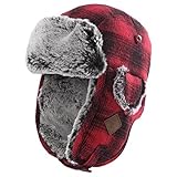 SIGGI Unisex warme Fliegermütze Winter Trappermütze mit Kunstfell...