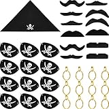 Blulu 48 Stück Piraten Kapitän Kostüm Sets, Piraten Kapitän...