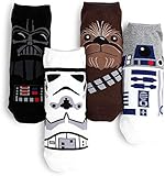 Star Wars Socken Kollektion, 4 Paar, Low-Cut, Einheitsgröße,...