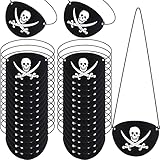 Pirate Eye Patches Black Felt One Eye Skull Captain Eye Patches for...