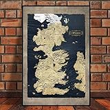 DIARQT Dekorative Gemälde Karte von Westeros Plakate und Drucke Show...