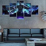 ZHRMGHG 5 Teilig Leinwand Wanddeko Yasuo Mid Laner Character True...