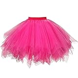 Fauean Damen Karneval Kostüm Tüllrock 50er Rockabilly Petticoat Tutu...