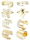 JeweBella 8 Stück Oberarmreif Damen Gold/Silber Armreif Oberarm...