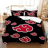 Japan Ninja Anime BettwäSche Set 135x200 - Akatsuki 3D Bedruckt...