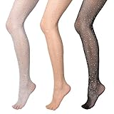 Vathery Damen Sexy Strumpfhose 3 Paar Strass Fischnetz Netzstrümpfe...