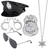 Haichen Polizei Kostüm Zubehör Set Polizei Hut Handschellen...