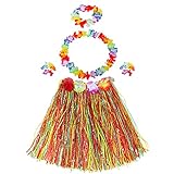 JUHONNZ Hawaii Kostüm,3 Sets Mädchen Hula Gras Rock Enthalten 3 Hula...
