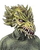 Zagone Studios Grüne Drachenmaske mit beweglichem Mund - Tiermakse...