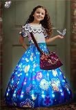 UPORPOR LED Kleid Kostüm für Mädchen Encanto Mirabel Kleider Feen...