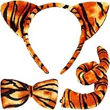 CHUANGOU TX Kinder Tiger Kostüm Tiger Costume Set 3D-Stirnband Bowtie...