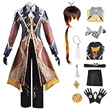 YEAJION Genshin Impact Zhongli Cosplay Kostüm Komplettes Set mit...