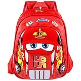 ZeYou Cars Kinderrucksack, 3D McQueen Schulrucksack, verstellbarer...
