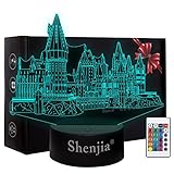 Shenjia Harry Potter Hogwarts Castle - 3D-Lampe mit farbwechselnden...