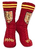 Harry Potter - Women's Slippery Socks - Burgundy Gryffindor Wool Bed...